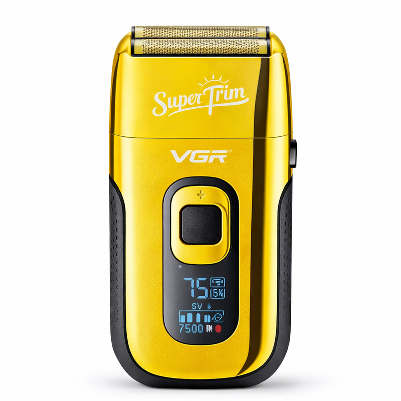 ریش‌تراش فویلی وی‌جی‌آر VGR مدل V-332 SuperTrim شارژینمایشگر دیجیتال و شارژ USB