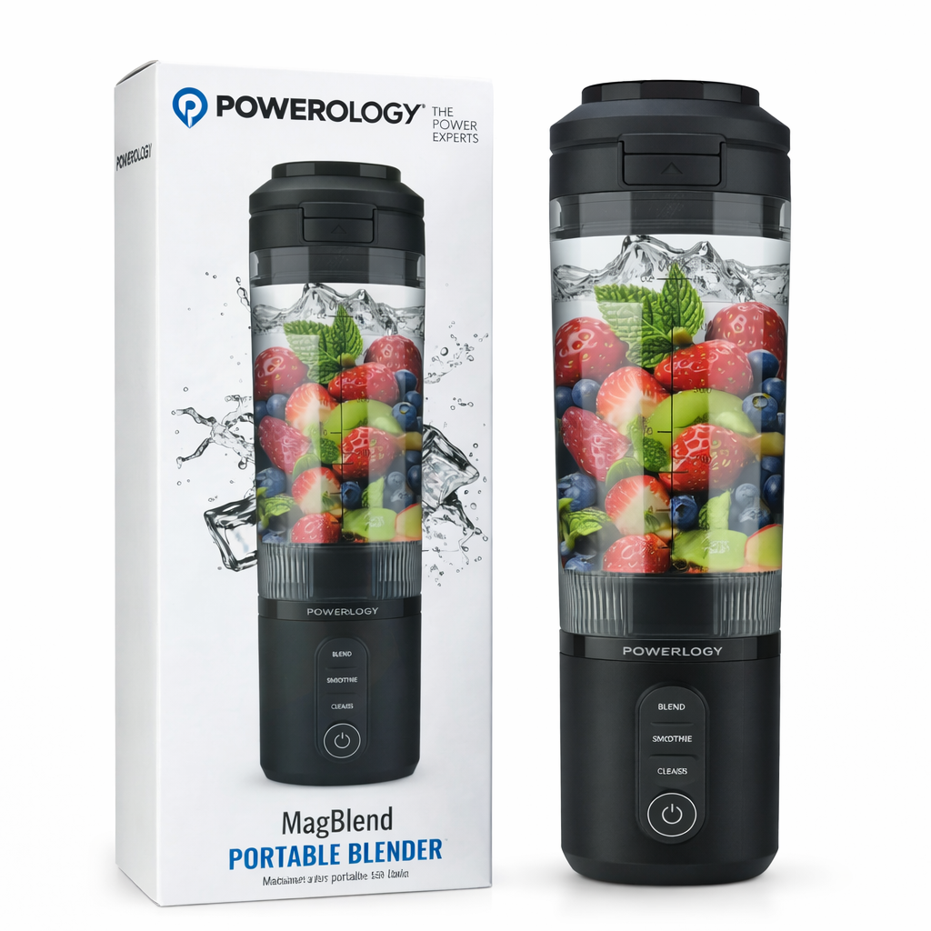مخلوط‌کن شارژی پاورولوژی Powerology MagBlend | بلندر پرتابل حرفه‌ای 600 میلی‌لیتری
