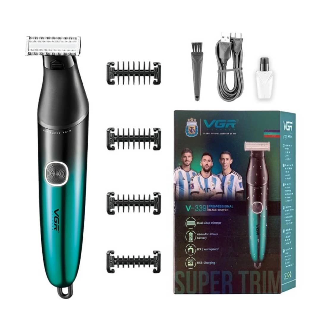 شیور حرفه‌ای VGR مدل V-339 | اصلاح صفر صورت با تیغه فویلی و تریمر دوطرفه