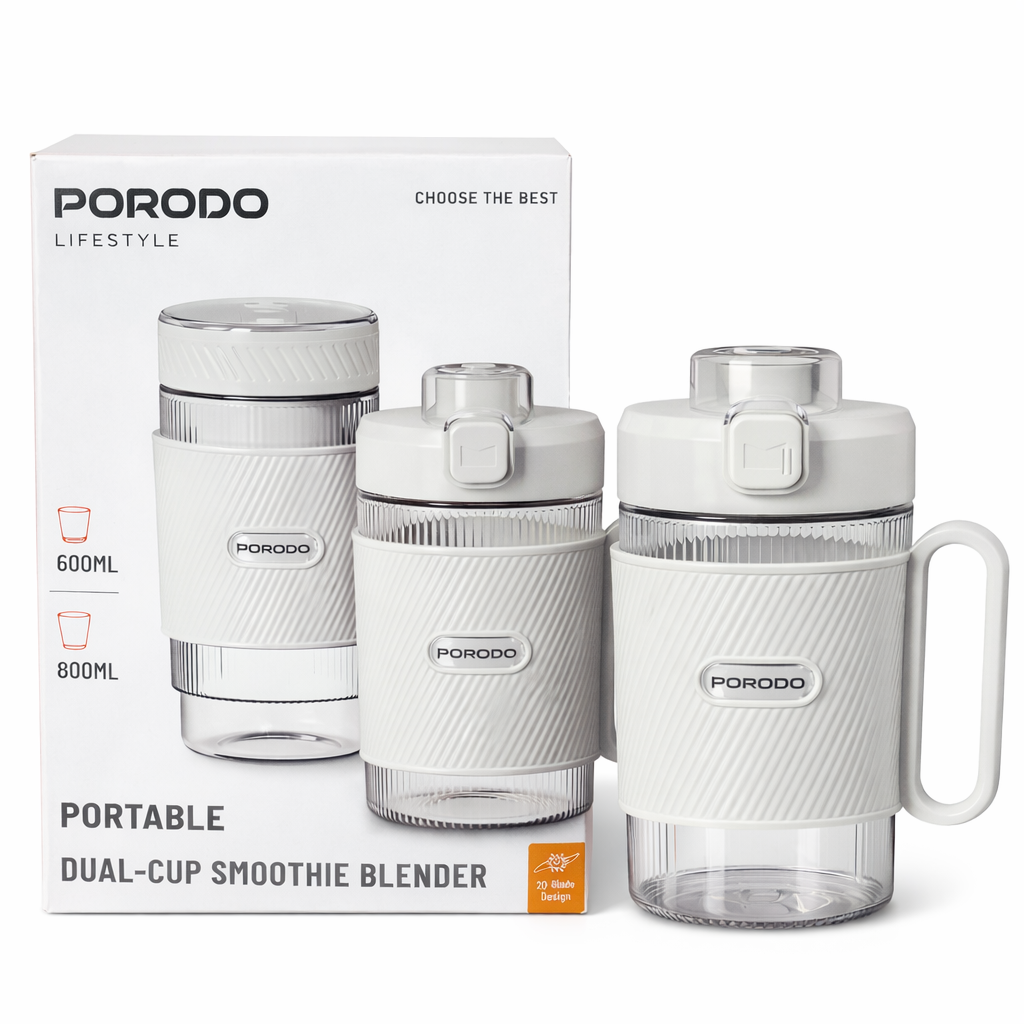 مخلوط کن قابل حمل پورودو مدل Dual-Cup | اسموتی ساز شارژی دو لیوان Porodo