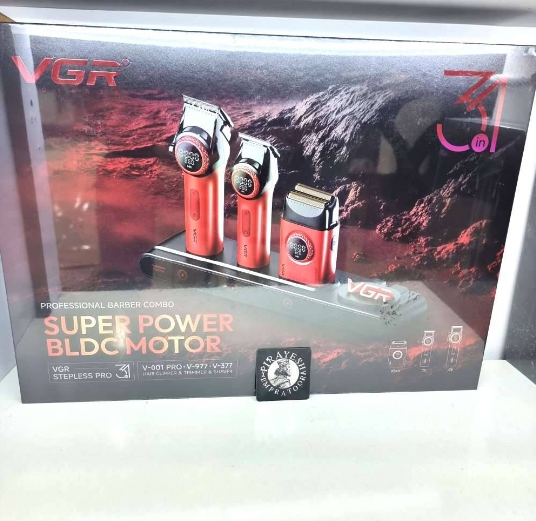 ست ماشین اصلاح وی جی آر مدل V-001Pro+977+377