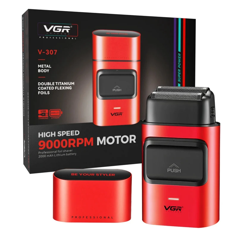 ریش‌تراش فویلی شارژی VGR مدل V-307 | موتور ۹۰۰۰ دور