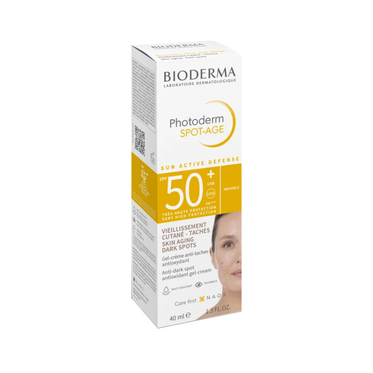 ژل کرم ضدآفتاب بایودرما Bioderma Photoderm Spot-Age SPF 50+ | ضد لک و ضد پیری | حجم ۴۰ میلیلیتر
