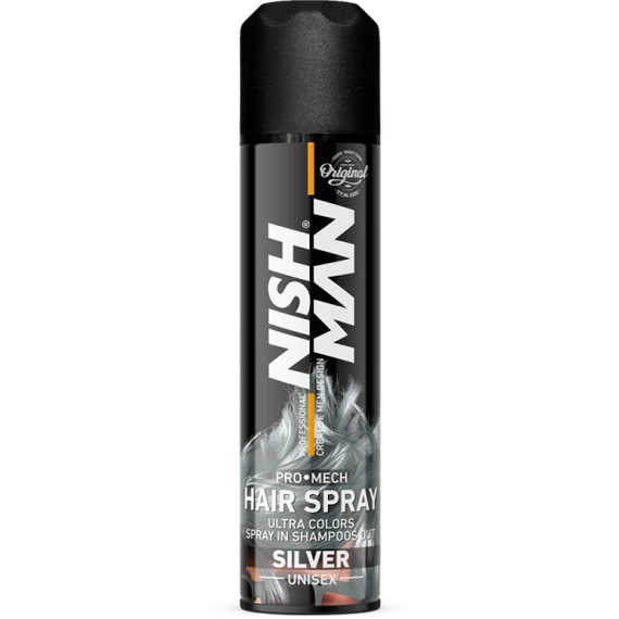 اسپری رنگ موقت مو نیشمن NISHMAN رنگ نقره‌ای سیلور (Silver)
