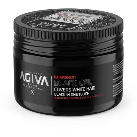 ژل مو مشکی آگیوا AGIVA مدل Black Gel حجم ۲۵۰ میلی‌لیتر | حالت‌دهنده و پوشاننده موقت موهای سفید